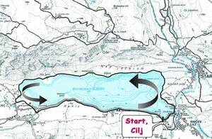 Tek �tirih sr�nih mo� okoli Bohinjskega jezera - trasa proge